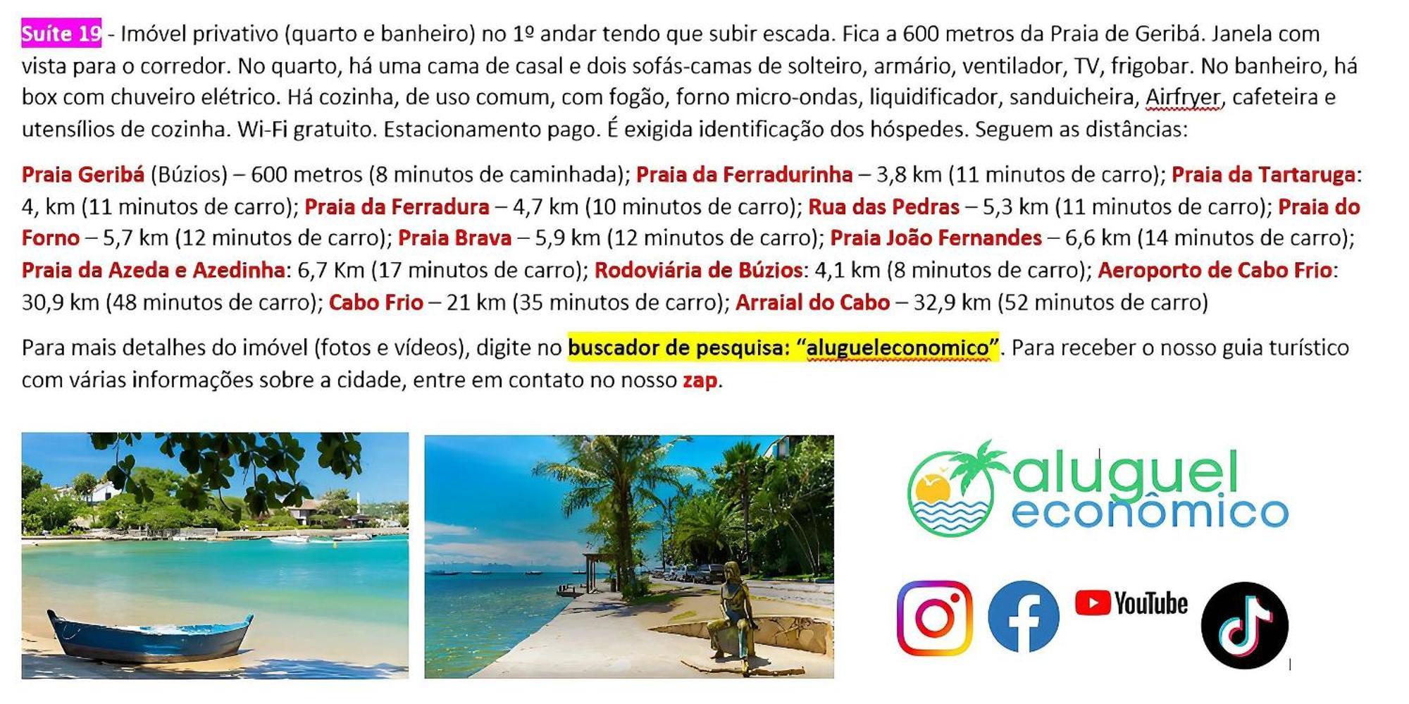 - Geribá - Aluguel Econômico Apartamento