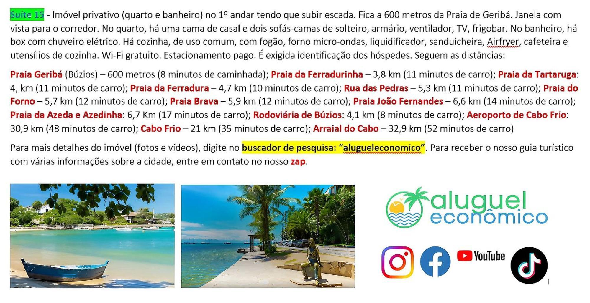- Geribá - Aluguel Econômico Apartamento