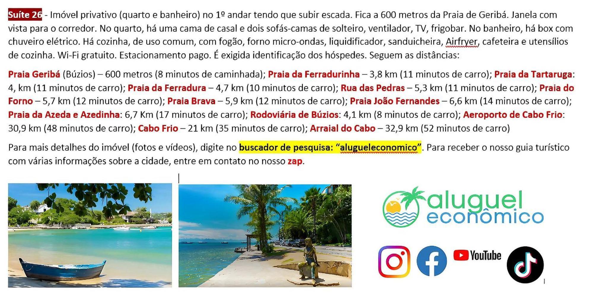 Apartamento - Geribá - Aluguel Econômico *