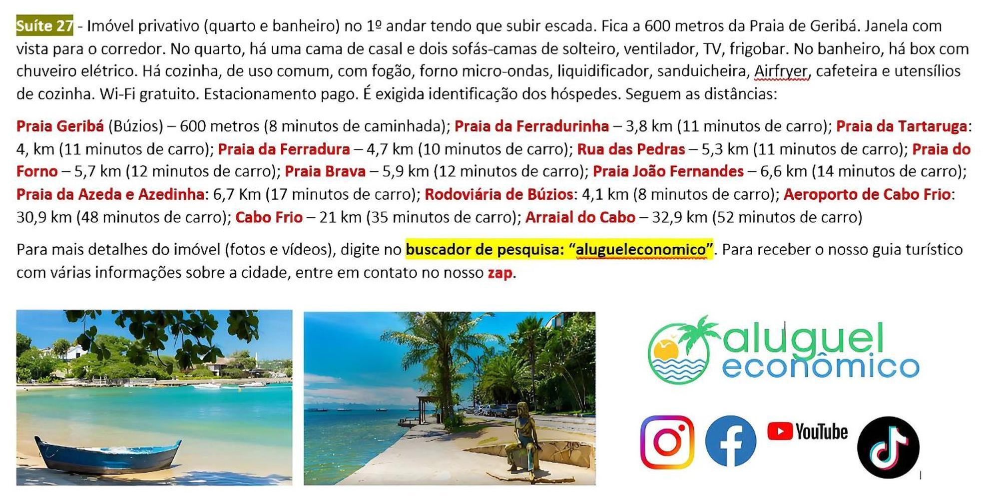 - Geribá - Aluguel Econômico Apartamento *