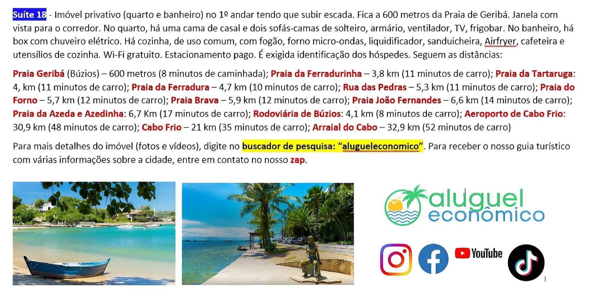 Apartment - Geriba - - Aluguel Economico Armacao dos Buzios